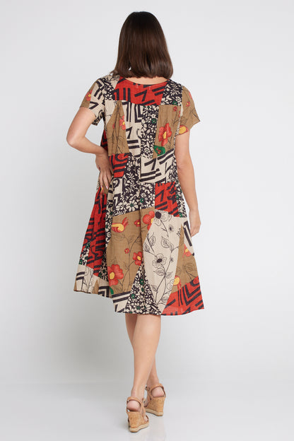 Emery Dress - Khaki Floral