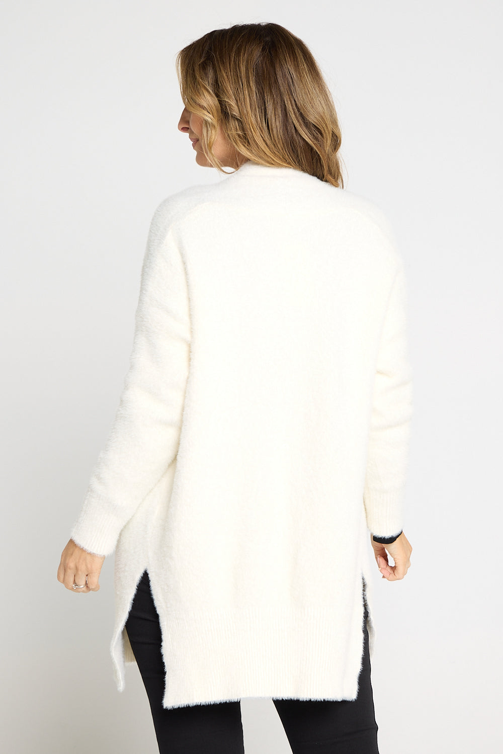 Dawn Fluffy Knit Cardi - Cream