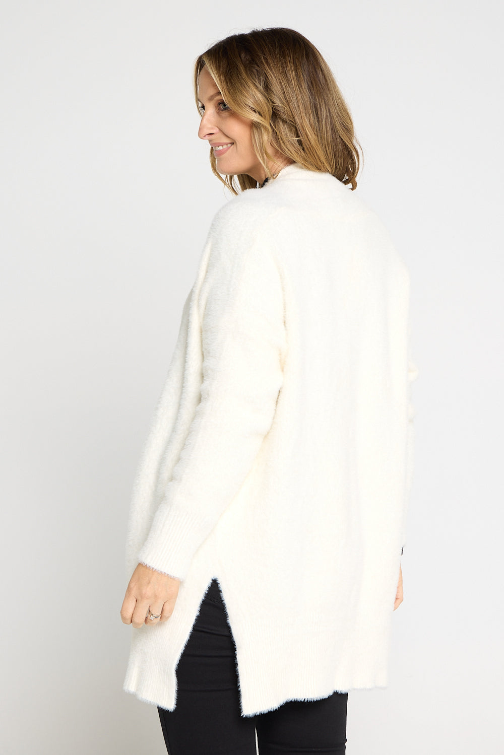 Dawn Fluffy Knit Cardi - Cream