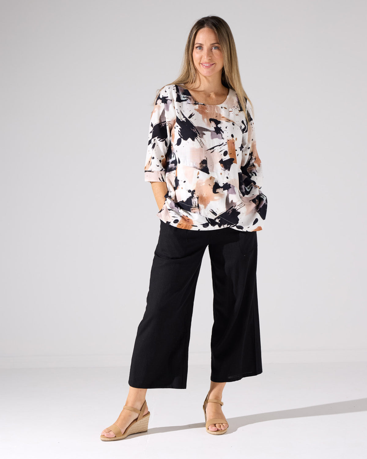 Aiko Linen Pants - Black