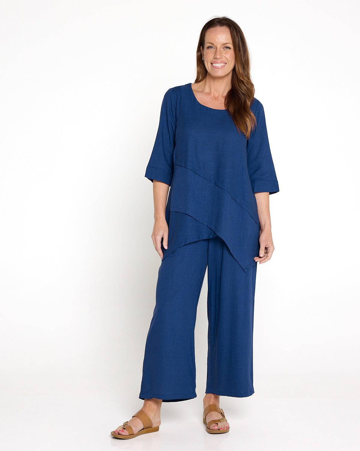 Aiko Linen Pants - Denim Blue