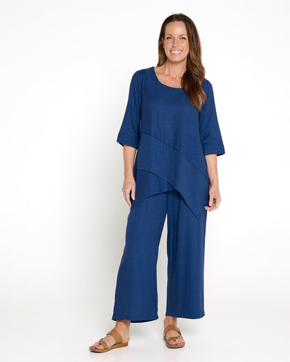 Aiko Linen Pants - Denim Blue