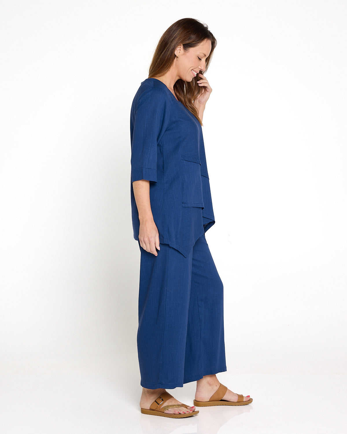 Aiko Linen Pants - Denim Blue