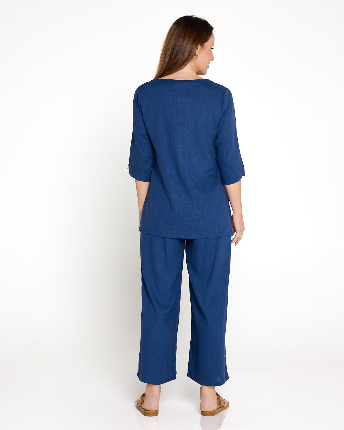 Aiko Linen Pants - Denim Blue