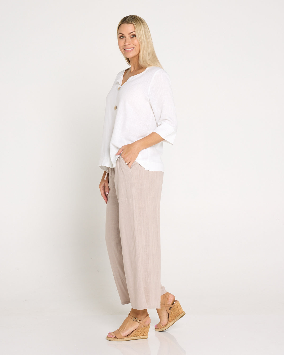 Aiko Linen Pants - Taupe