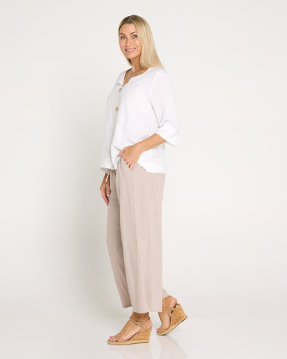 Aiko Linen Pants - Taupe