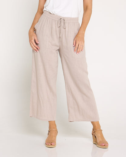 Aiko Linen Pants - Taupe
