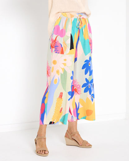 Aiko Linen Cotton Pants - Bright Multi