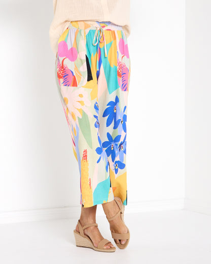 Aiko Linen Cotton Pants - Bright Multi