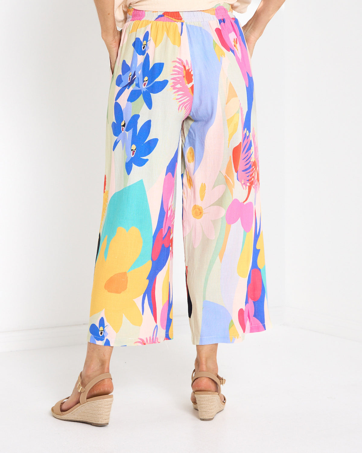 Aiko Linen Cotton Pants - Bright Multi