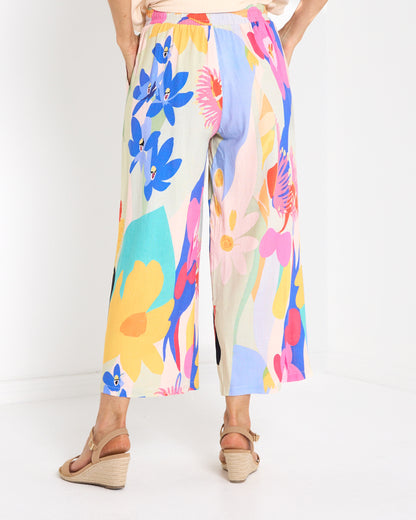 Aiko Linen Cotton Pants - Bright Multi