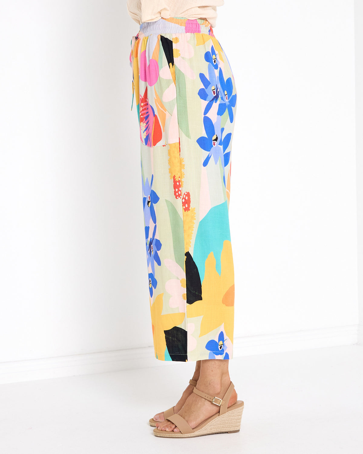 Aiko Linen Cotton Pants - Bright Multi