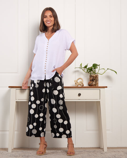 Aiko Lightweight Pants - Black Dot Dash