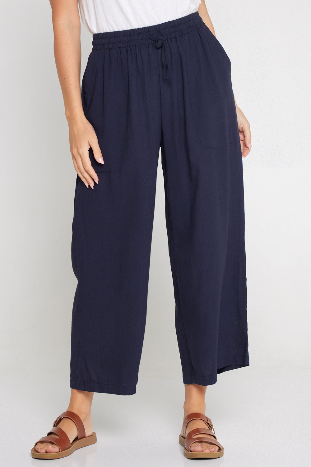 Aiko Linen Pants - Navy