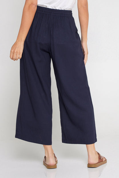 Aiko Linen Pants - Navy