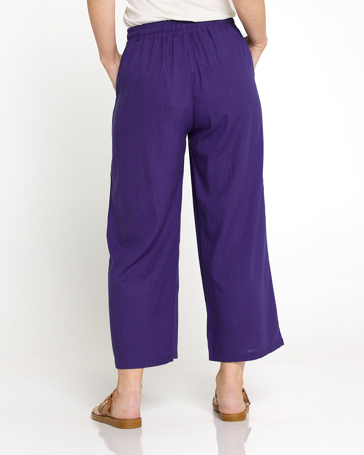 Mahri Linen Top & Aiko Pants - Purple