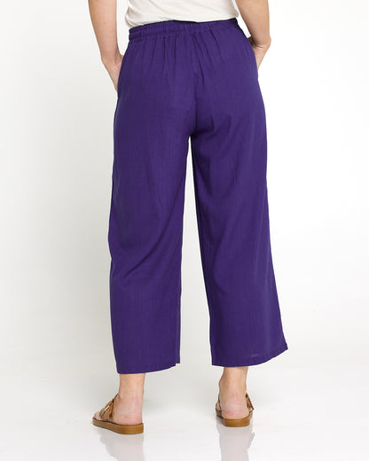 Mahri Linen Top & Aiko Pants - Purple