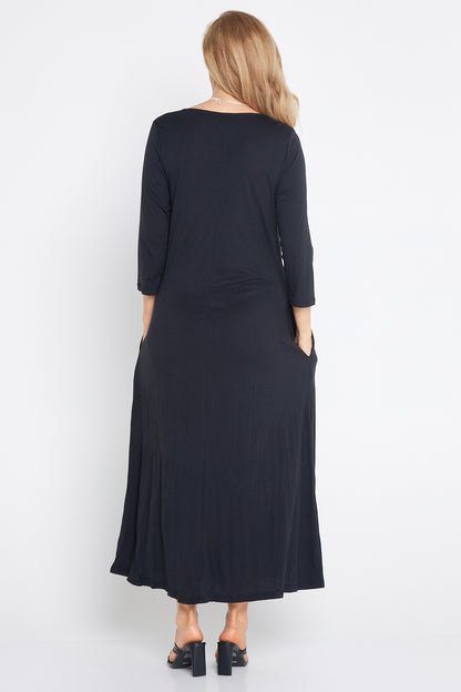 Demi Bamboo Maxi Dress - Black