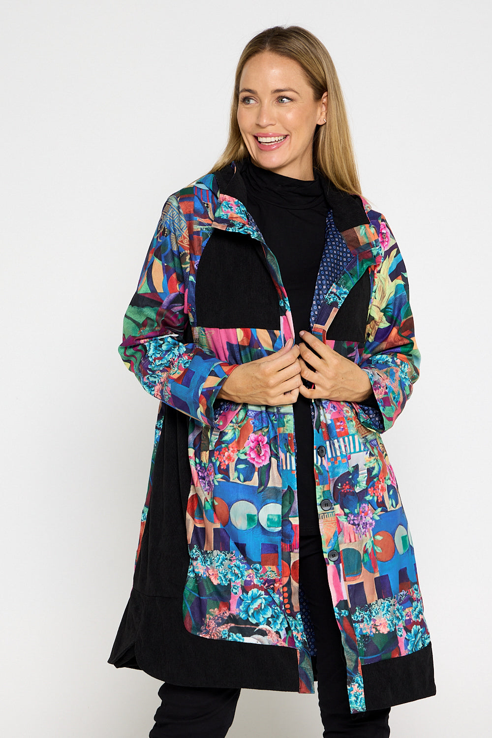 Bicheno Corduroy Coat - Floral Collage – TULIO Fashion