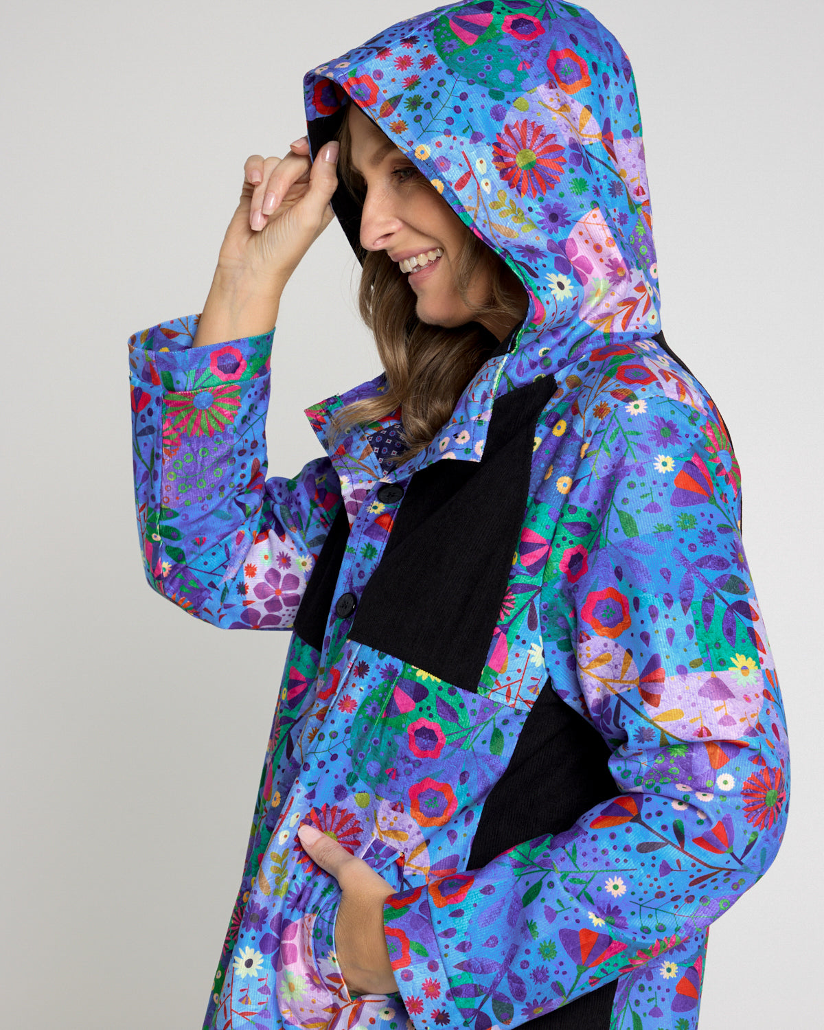 Bicheno Corduroy Coat - Oceanic Blossom