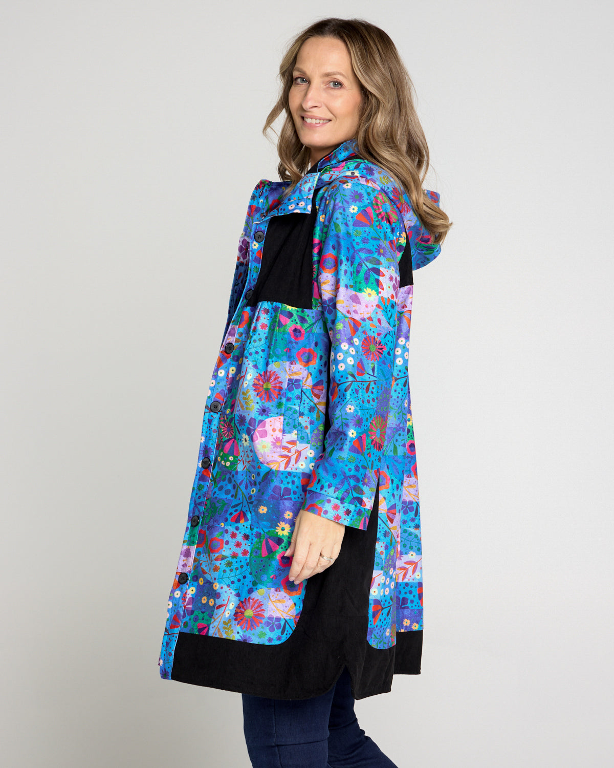 Bicheno Corduroy Coat - Oceanic Blossom