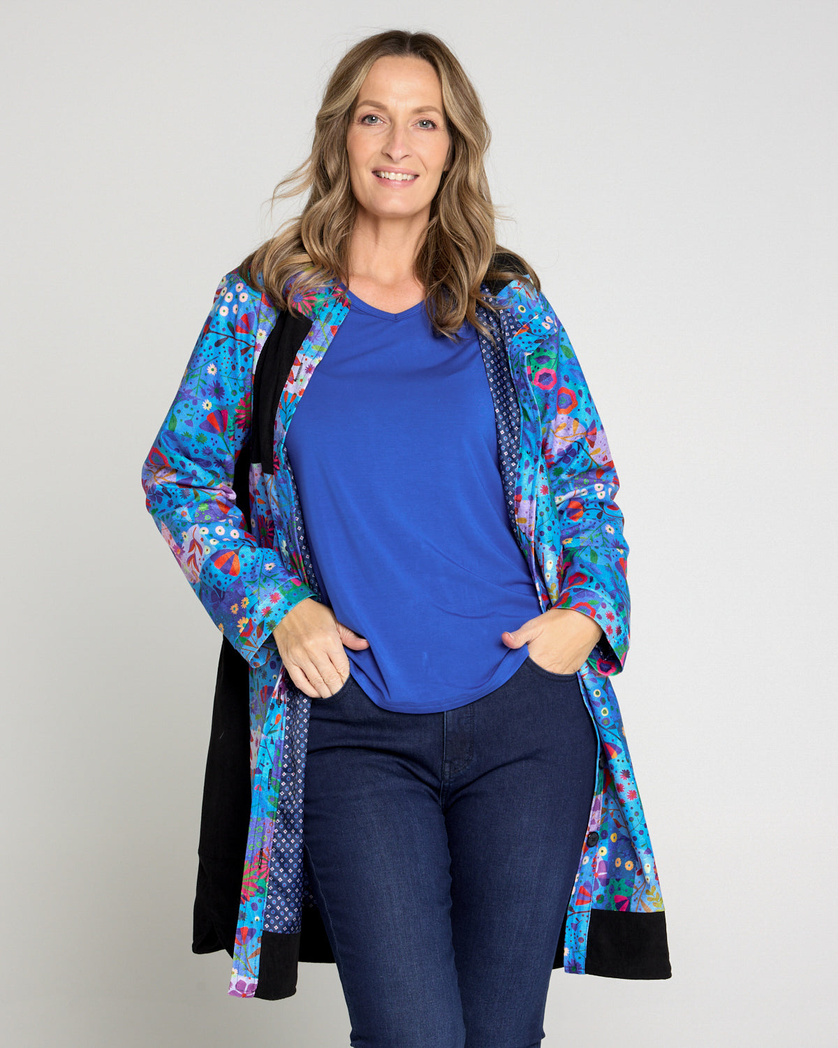 Bicheno Corduroy Coat - Oceanic Blossom