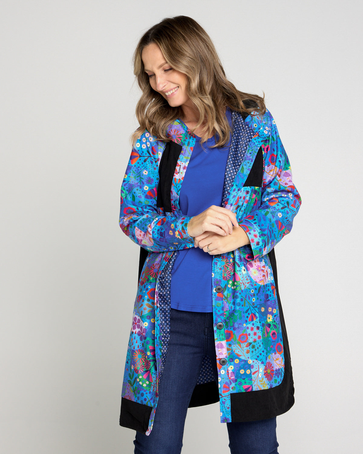 Bicheno Corduroy Coat - Oceanic Blossom