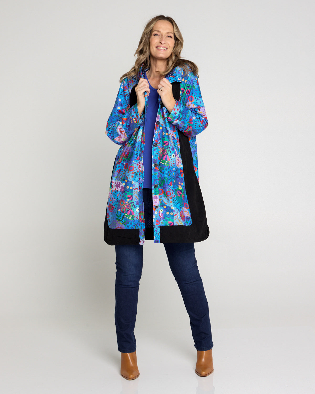 Bicheno Corduroy Coat - Oceanic Blossom