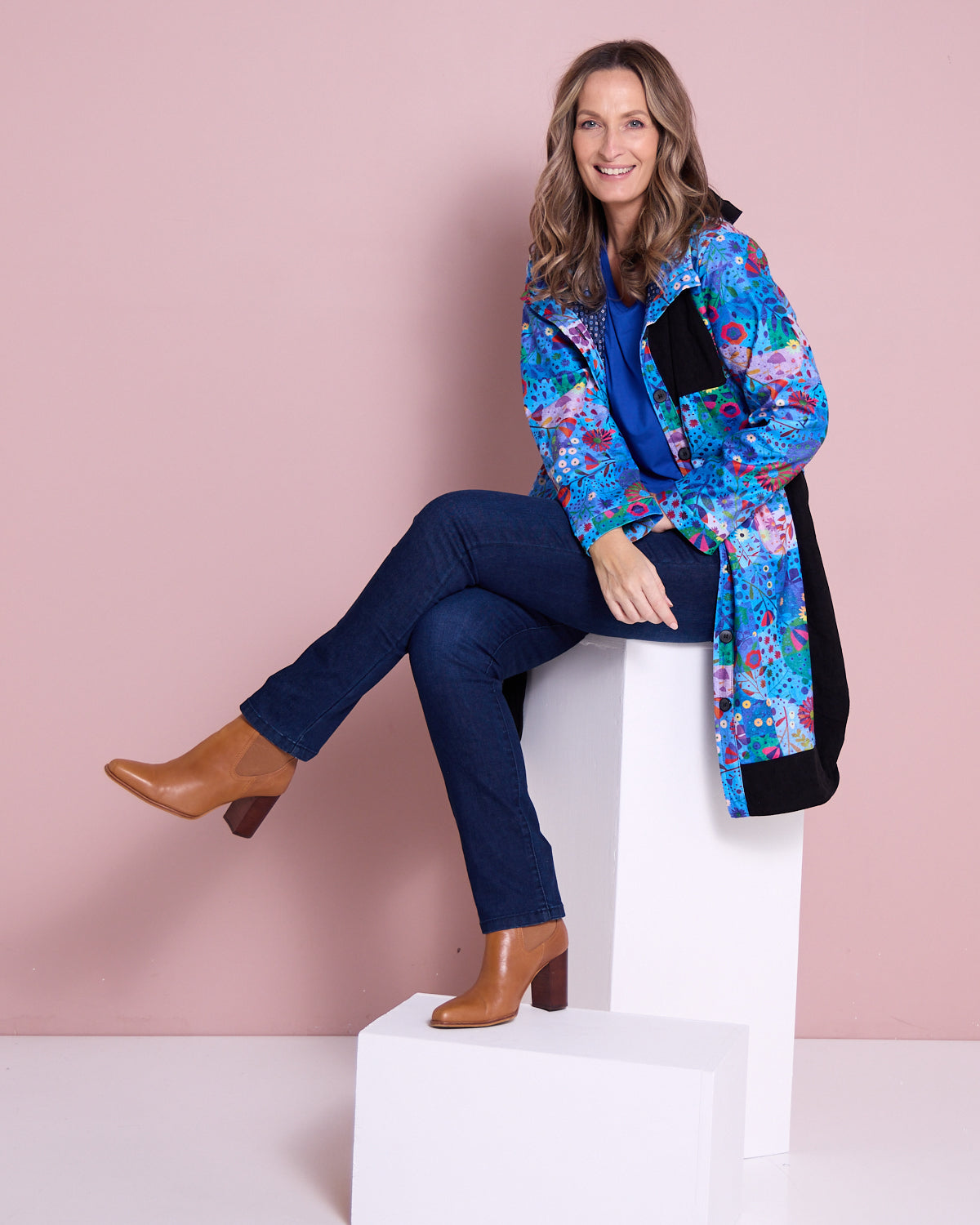 Bicheno Corduroy Coat - Oceanic Blossom
