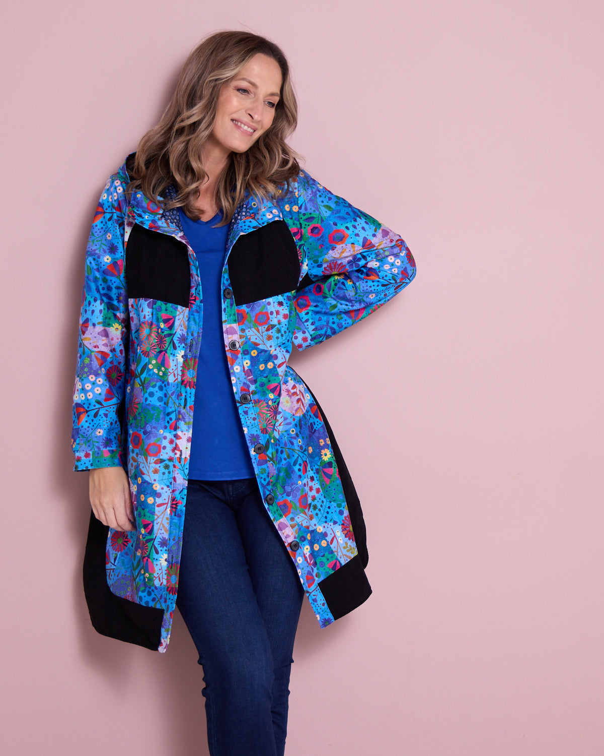 Bicheno Corduroy Coat - Oceanic Blossom
