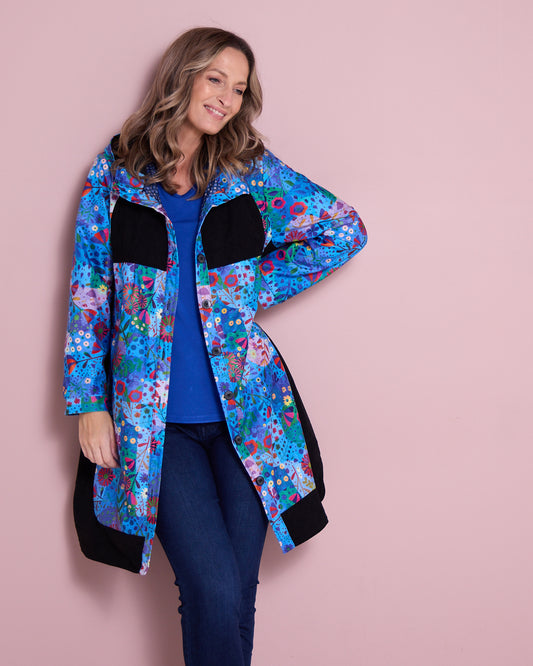 Bicheno Corduroy Coat - Oceanic Blossom
