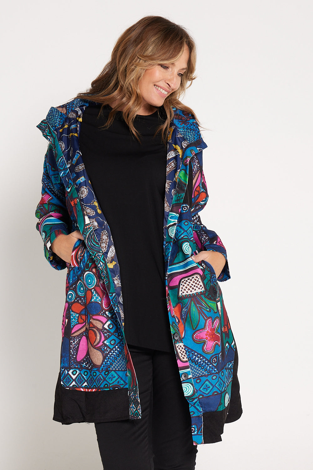 Bicheno Coat - Mosaic Mural | Women's Outerwear – TULIO Fashion