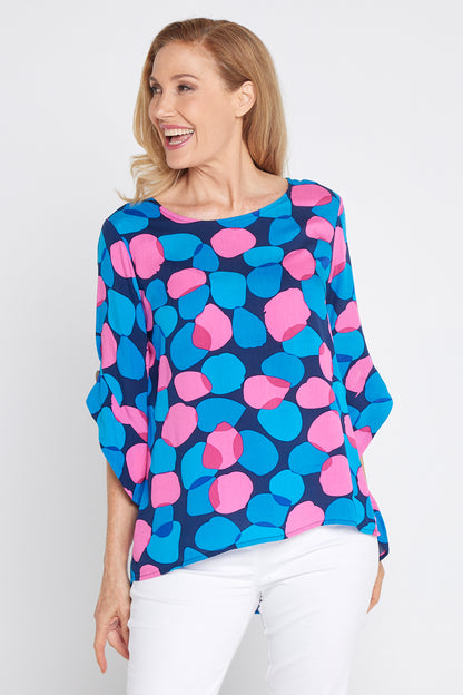 Raven Top - Pink/Cobalt Spot