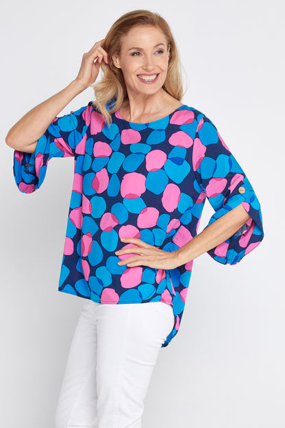 Raven Top - Pink/Cobalt Spot