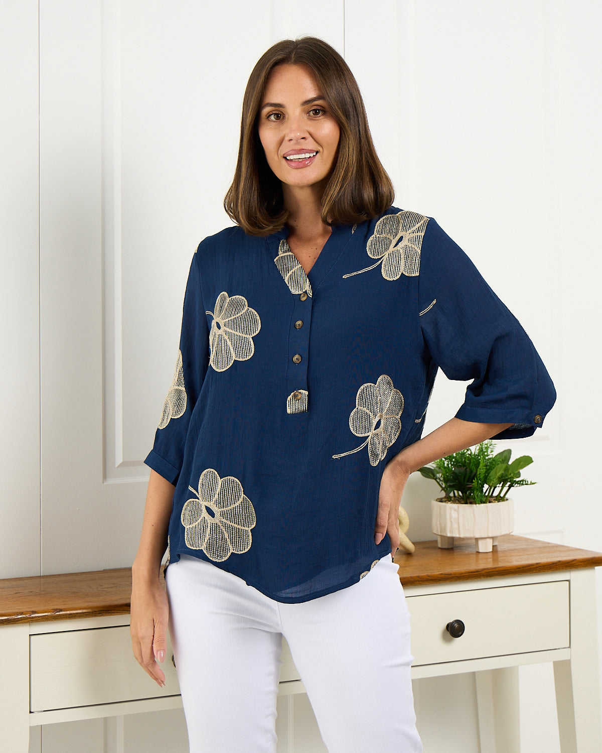 Marli Top - Indigo Petal