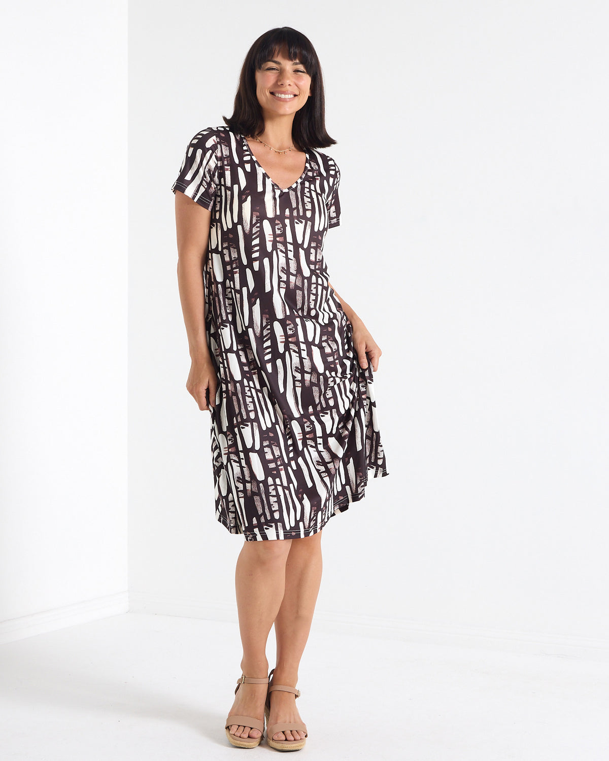 Christobel Dress - Chocolate Sketch