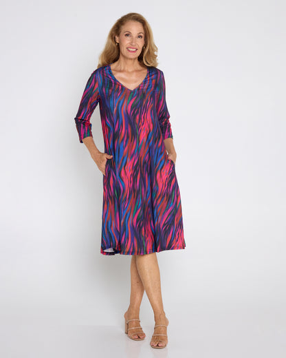 Christobel Sleeved Dress - Evening Blaze