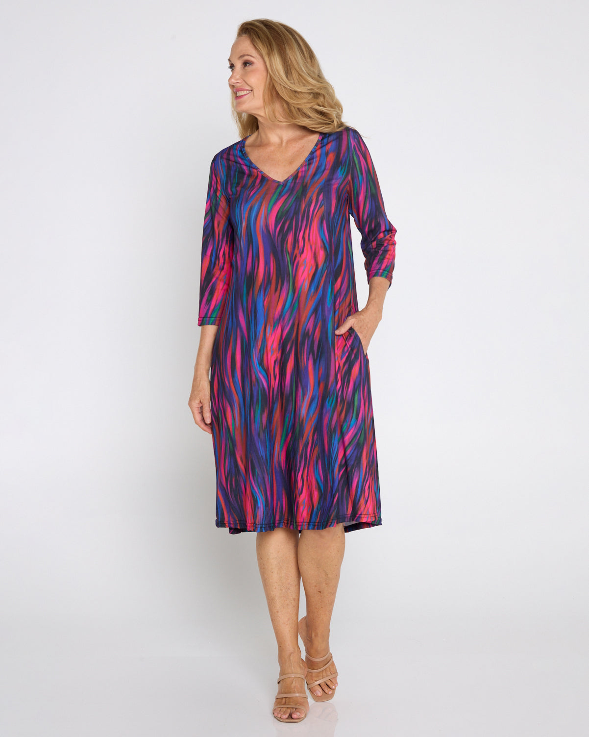 Christobel Sleeved Dress - Evening Blaze