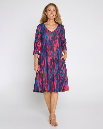 Christobel Sleeved Dress - Evening Blaze