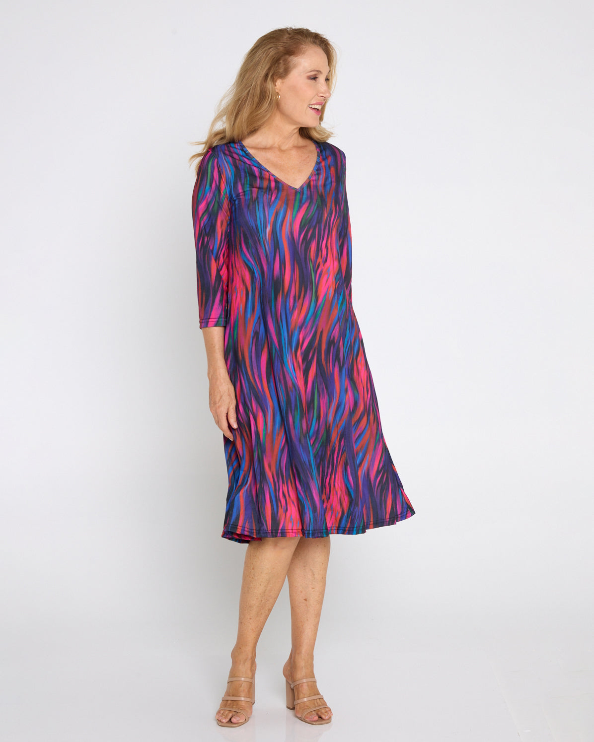 Christobel Sleeved Dress - Evening Blaze