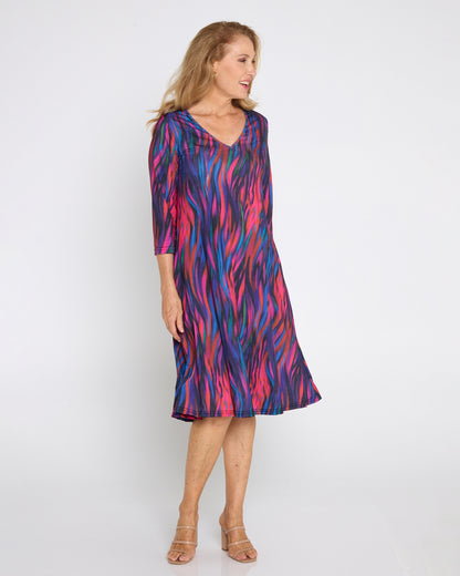 Christobel Sleeved Dress - Evening Blaze