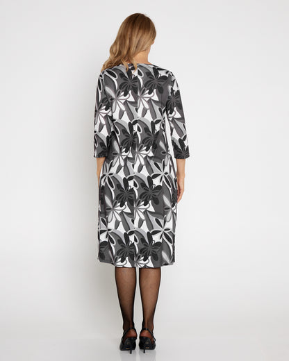 Christobel Sleeved Dress - Midnight Blossom