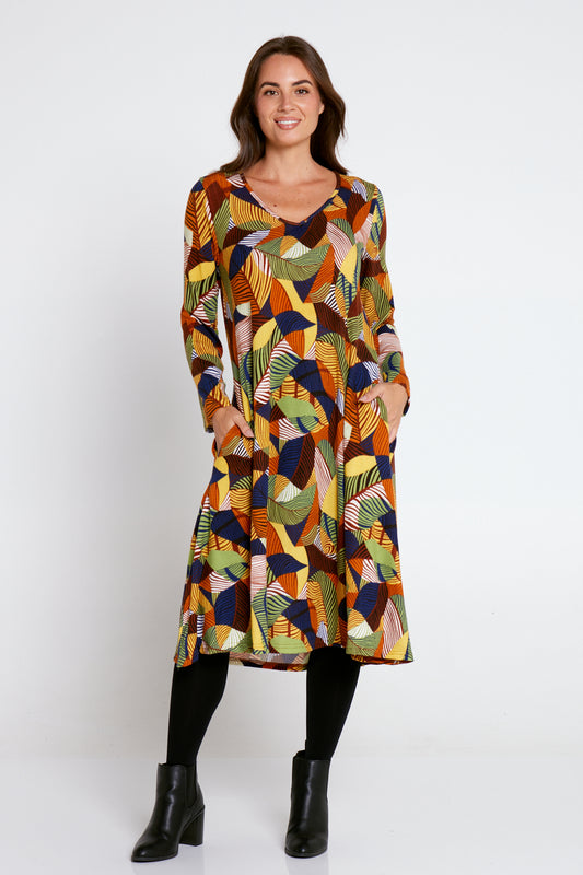 Christobel Winter Knit Dress - Autumnal