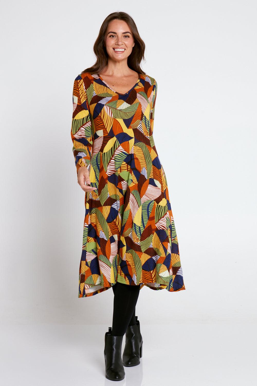 Christobel Winter Knit Dress - Autumnal
