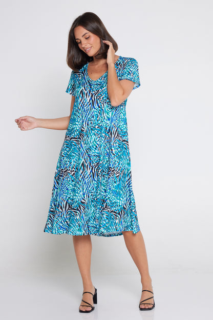 Christobel Dress - Aqua Animal