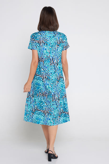 Christobel Dress - Aqua Animal