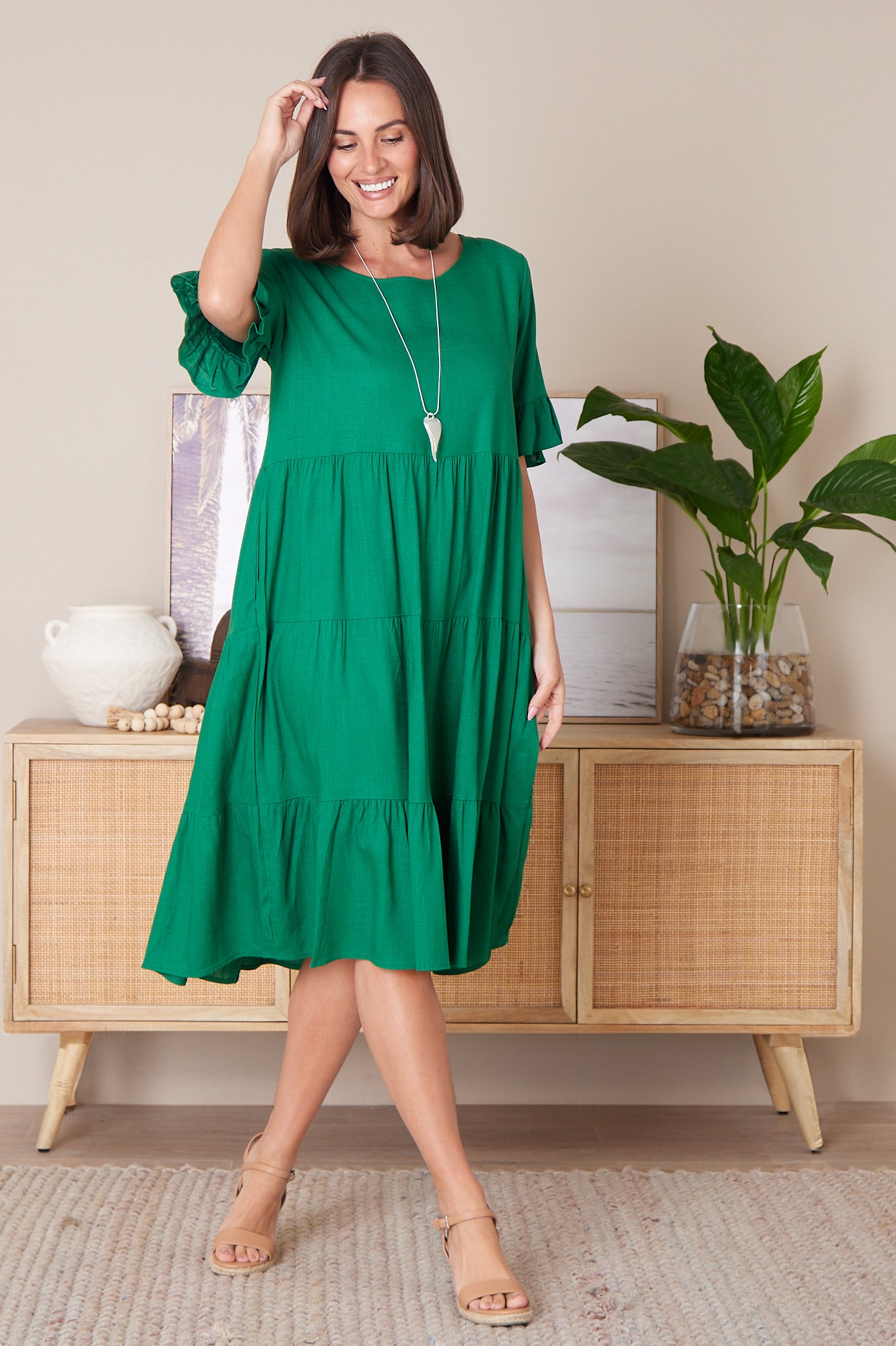 Jackson Linen Dress - Green