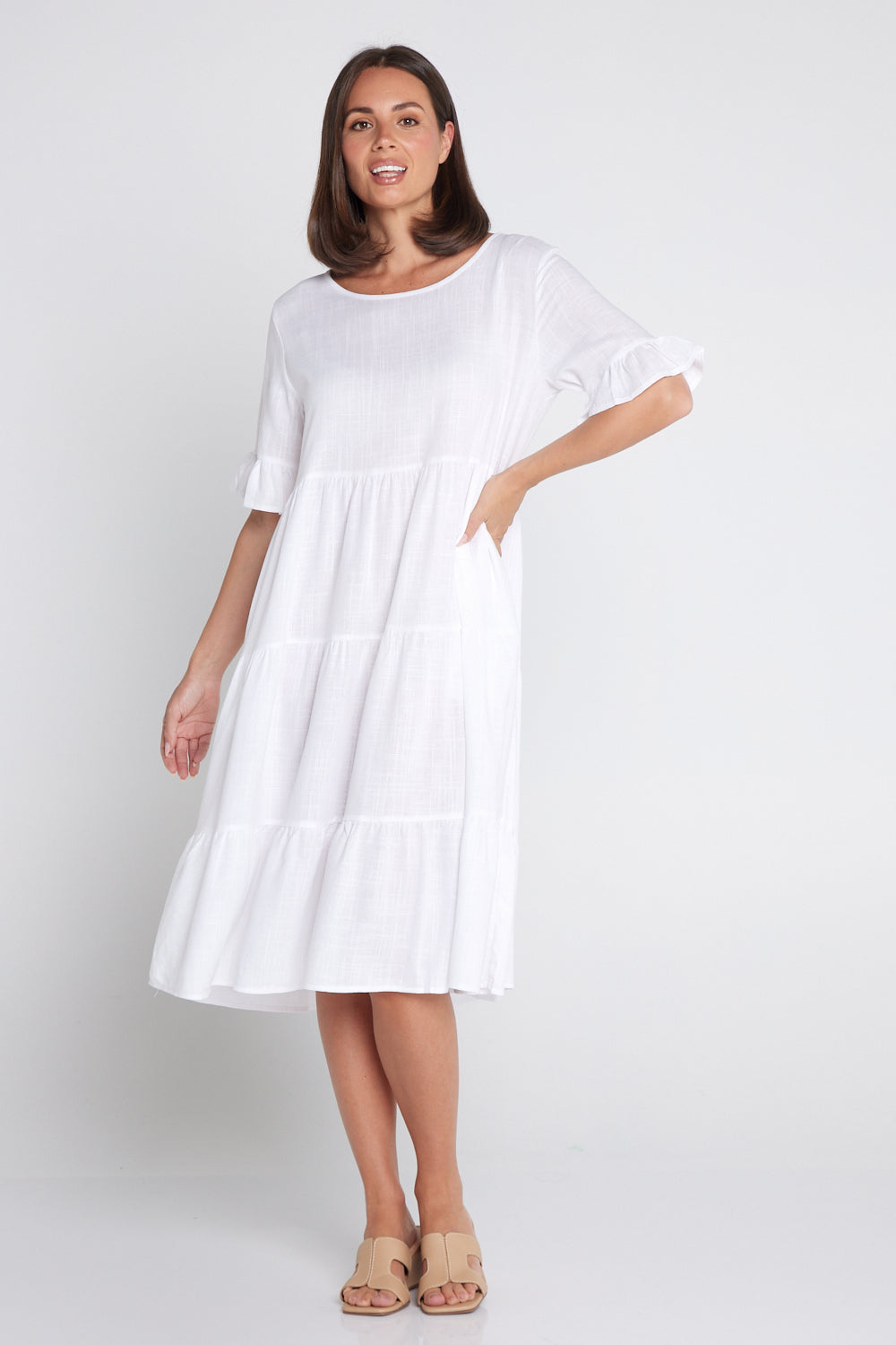 Jackson Linen Dress - White