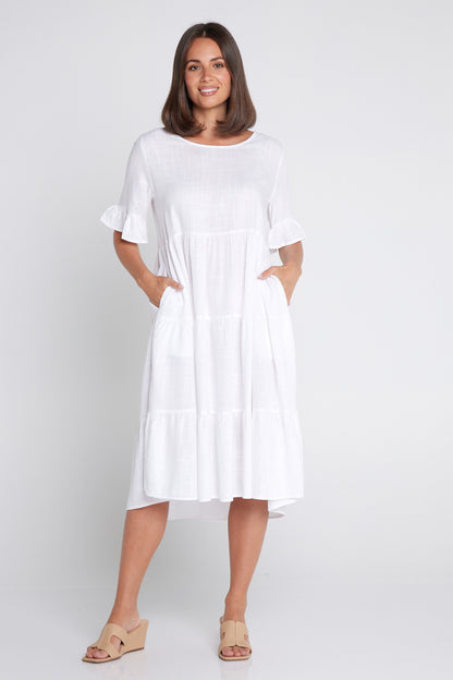 Jackson Linen Dress - White