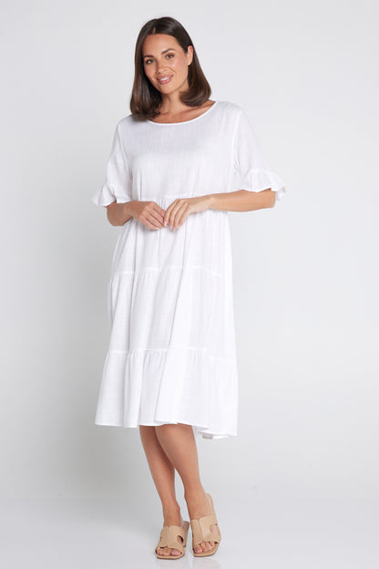 Jackson Linen Dress - White